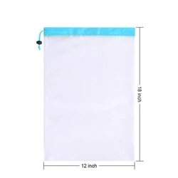 Reusable Mesh Bags for Produce and Kitchen Storage (Blue large)