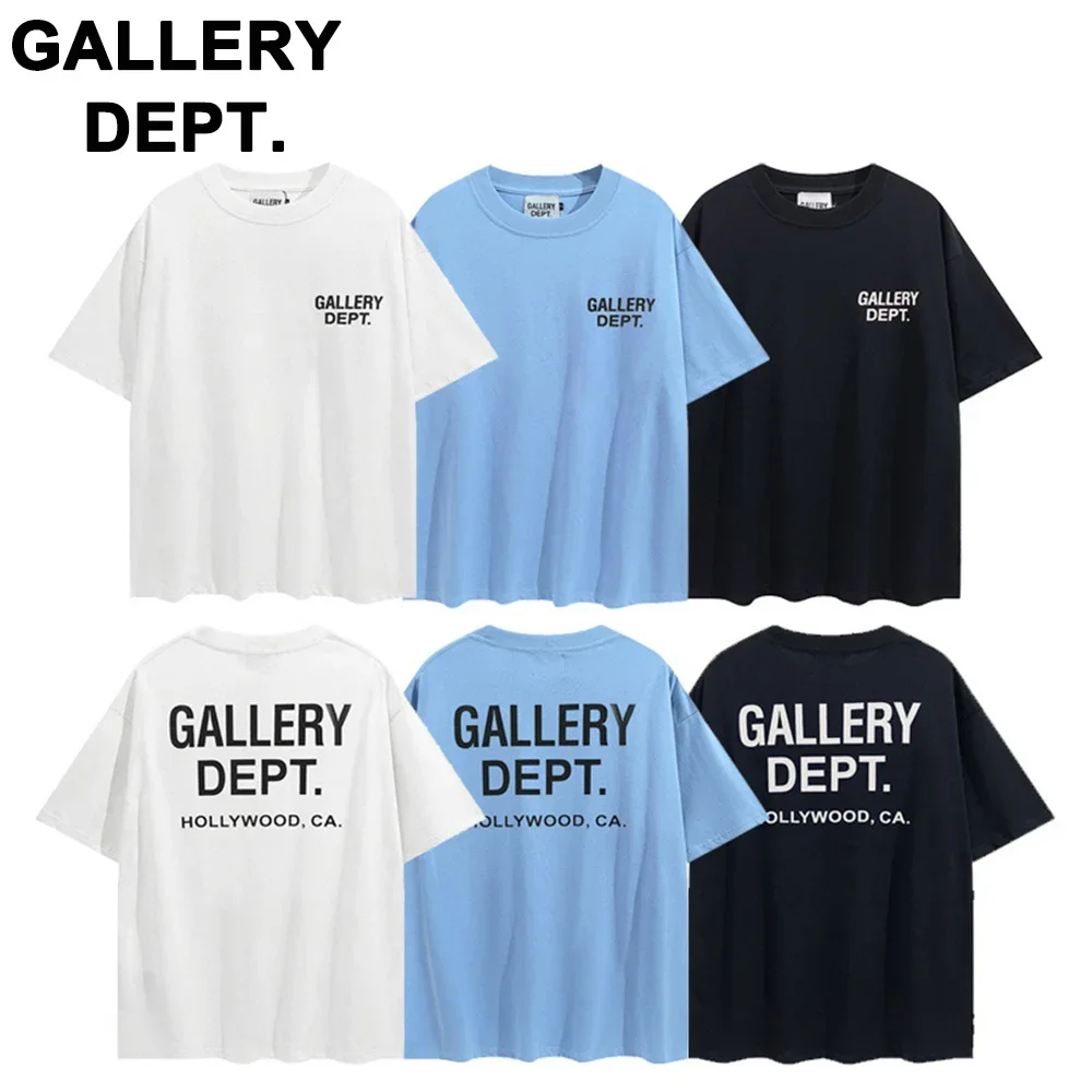 

Коллекция 2024 года, летняя футболка с коротким рукавом Gallery Dept, летние новые повседневные топы в нишевой стиле с коротким рукавом