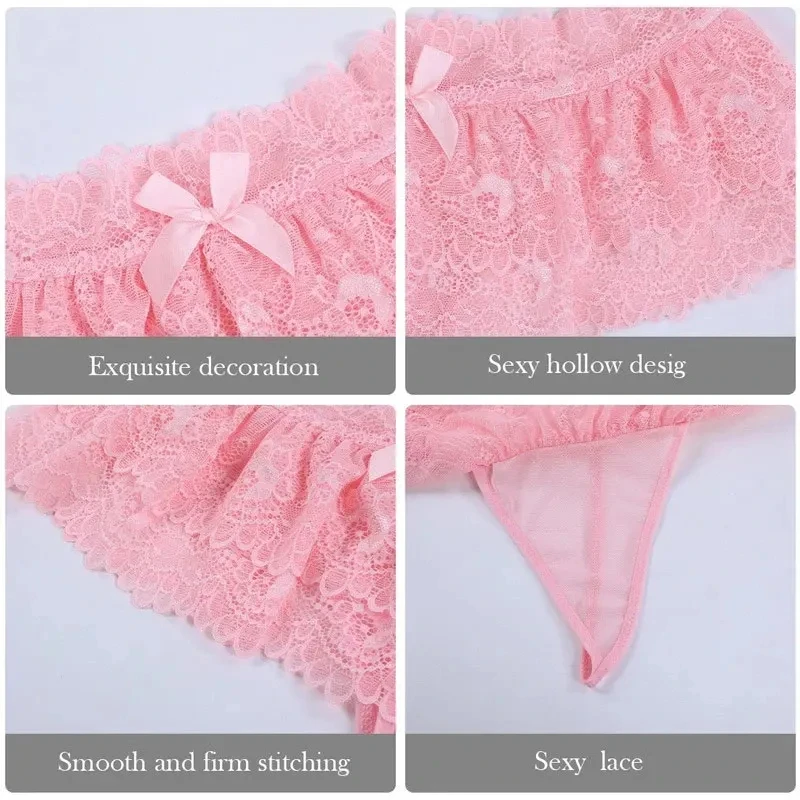 New Womens Sexy Cosplay Vintage Pleated Skirt Ultra Short Skirt Cute Nightwear Lace Thongs Panties Lingerie Briefs Mini Skirt