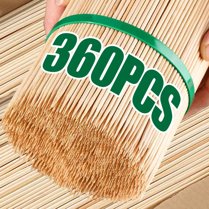 360/90Pcs Natural Bamboo Skewers For BBQ Outdoor Cooking