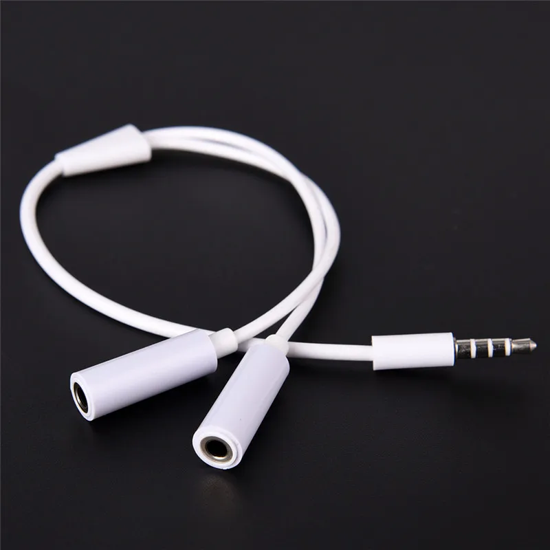 

Audio Cable Y Splitter Earphone Stereo Plug Adapter Jack 3.5 mm 1 Male to 2 Dual Female Headset Headphone MP3 MP4