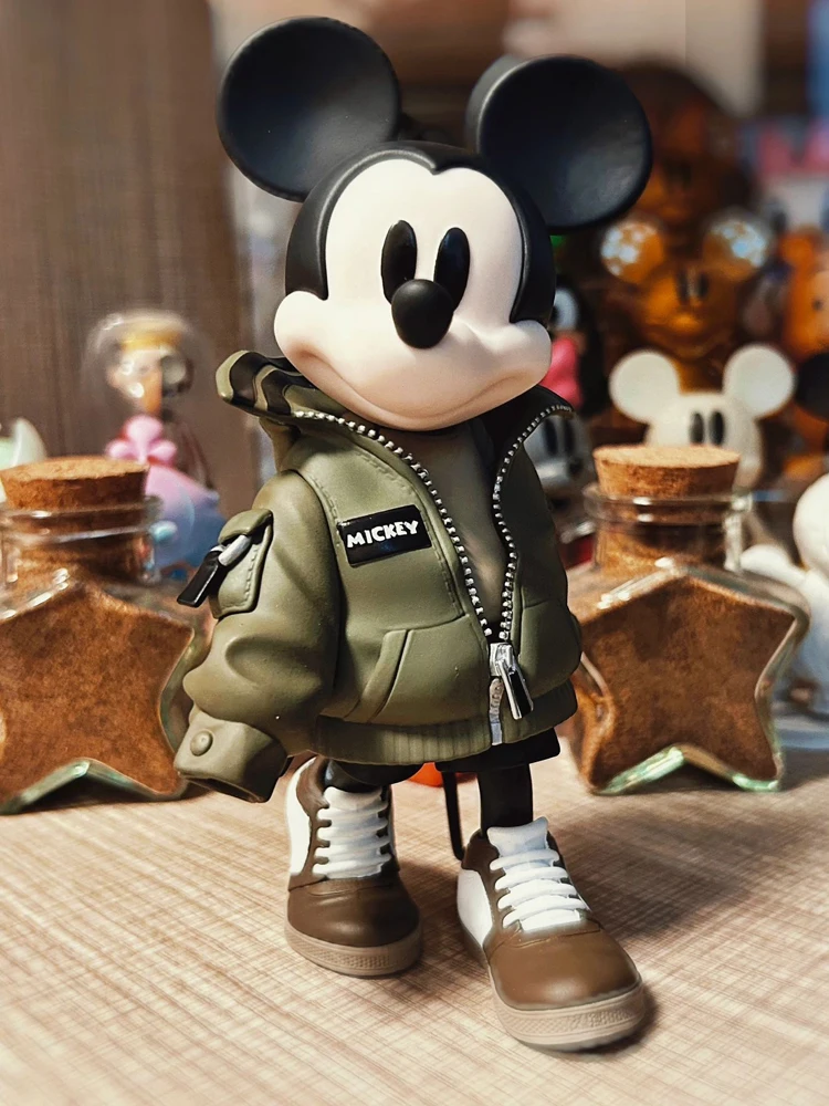 

Disney Mickey Mouse Fashion Figure Minnie Cartoon Coat Tidal Suit Action Figurines Handmade Model Statue Doll Ornaments Toys