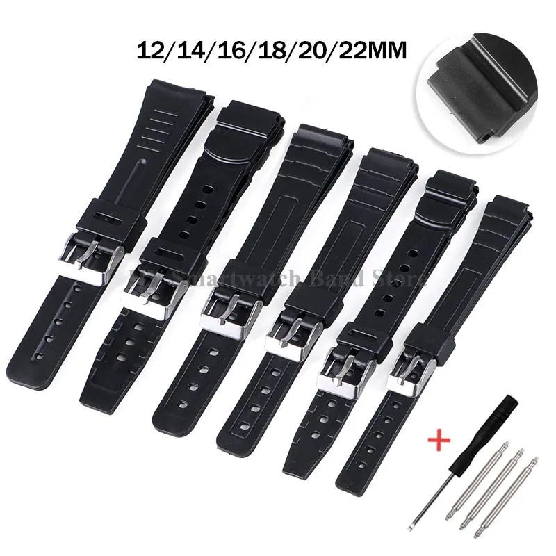 Silicone Rubber Sport Watch Band - Universal Sizes