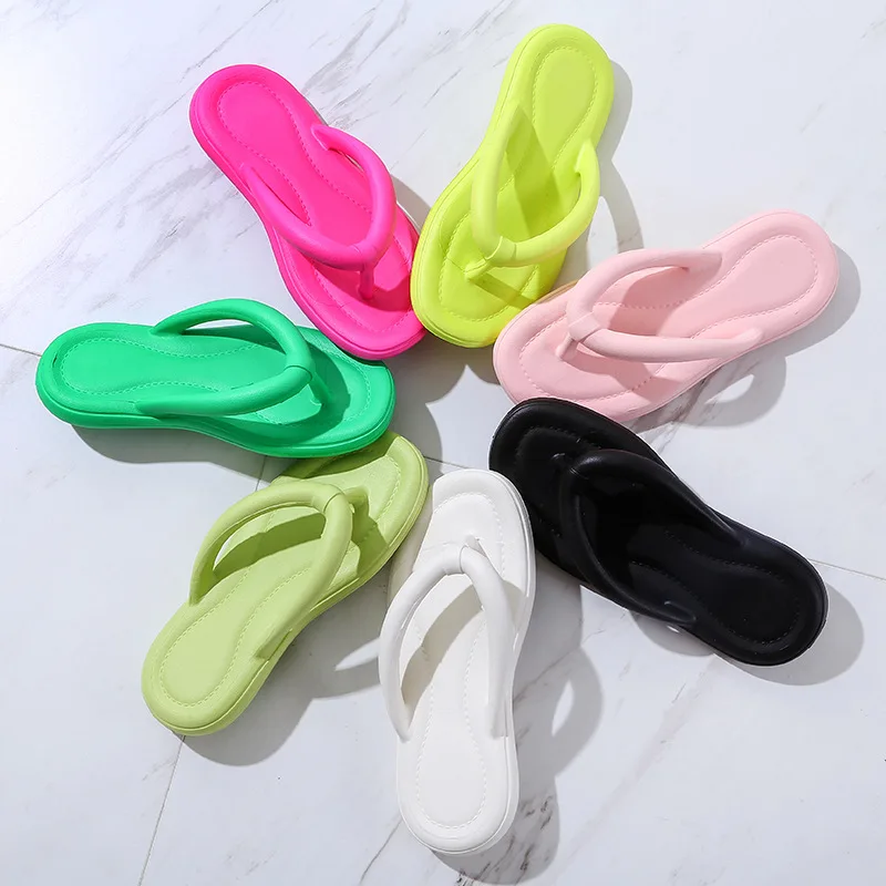 

Summer Fashion EVA Clip Slippers Women's Home Bathroom Thickened Non-Slip Flat Shoes Simple Comfortable Sliding Sandals