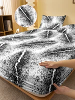 1 cartoon fun printed matte Fitted Sheet, bedroom printed bed cover, bedding (excluding pillowcases)