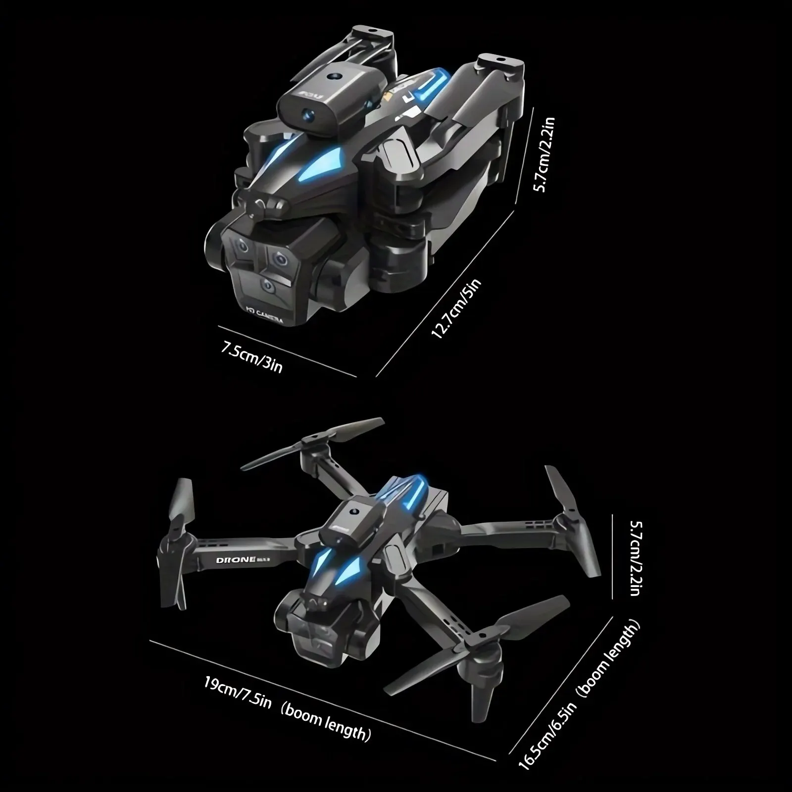 New C10 Drone GPS 8K HD Three Cameras Optical Flow Obstacle Avoidance Aerial Photography RC Foldable Quadcopter Toys Gifts