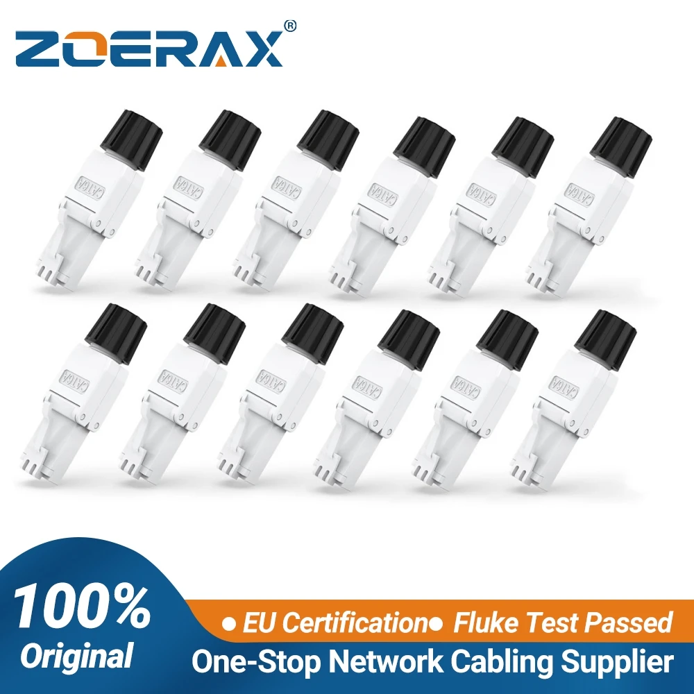 ZoeRax Cat6A Cat6 RJ45-Stecker, werkzeuglos, UTP Cat 6a Field Termination Modularstecker für 23–26 AWG ungeschirmtes Ethernet-Kabel