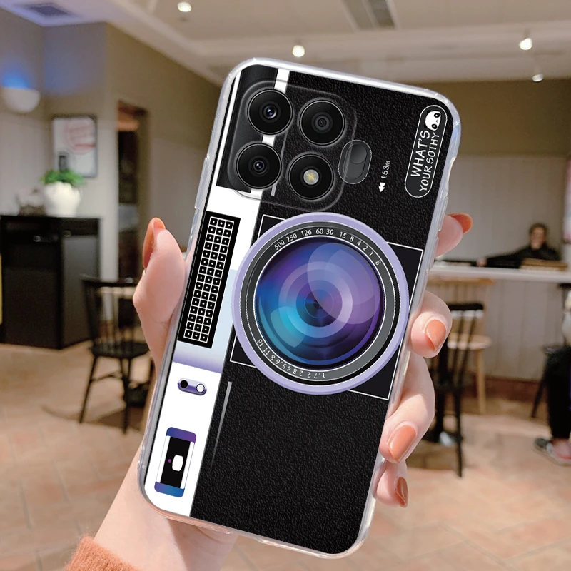 Cover Honor X8 In Vetro Temperato Con Cornice In Silicone TPU - Custodia Sottile E Colorata Antishock