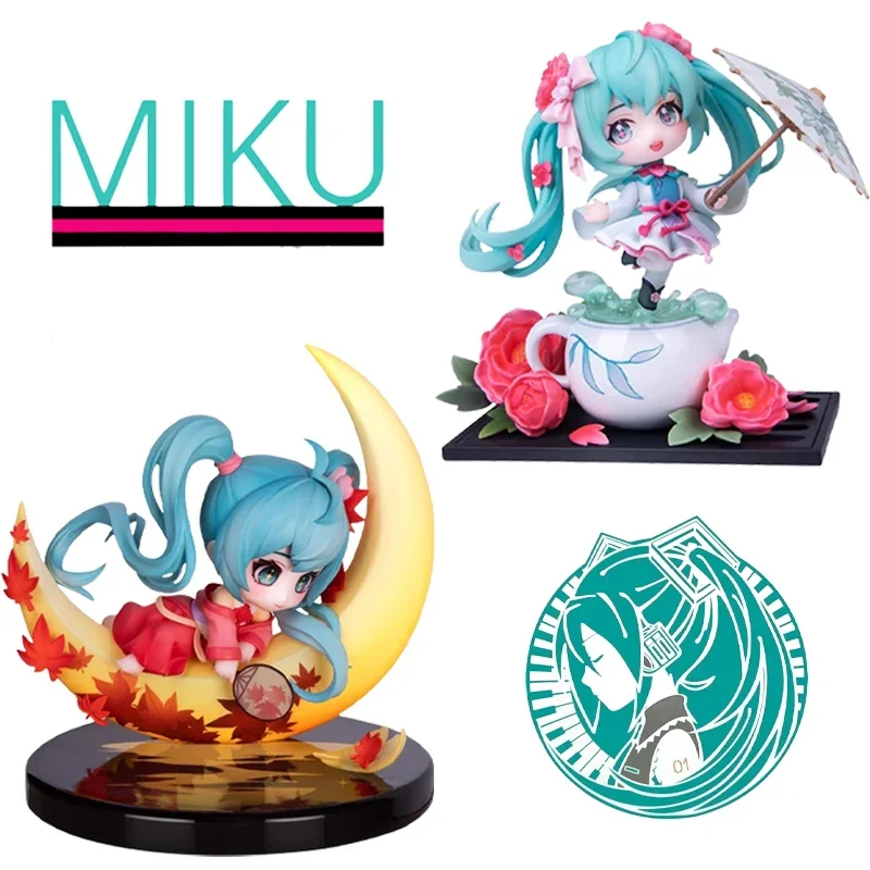 

Hatsune Miku Garage Kit Q Version Anime Peripheral Cute Cartoon Kawaii Model Toy Collectible Holiday Gift Desktop Ornament New