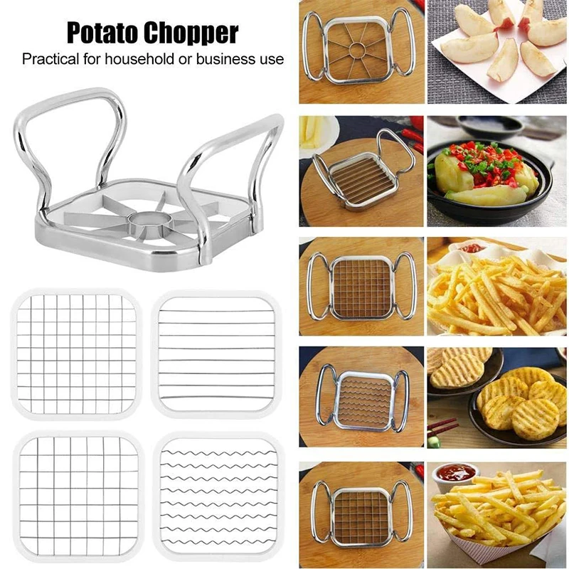 5pc Grid Cutting French Fries Potato Apple Slicer Potato Slicer Vegetable Chopper Food Cutter French Fry Kitchen Tools vegetable slicer fruit slicer vegetable cutter potato slicer