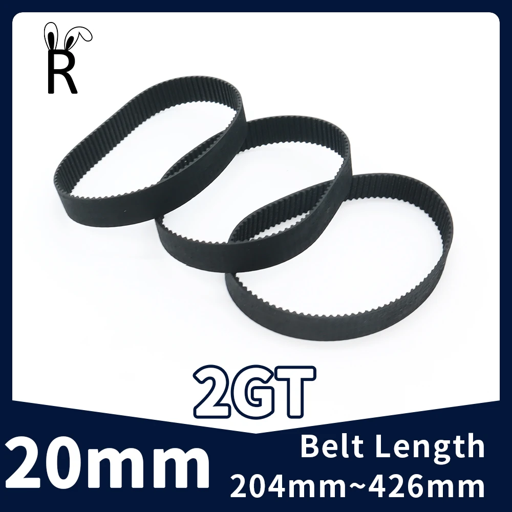 

Belt Width 20mm Rubber Closed 2GT GT2 2M Synchronous Timing Belt Length204mm~426mm Synchronous Toothed Belt For 3D Printer Parts