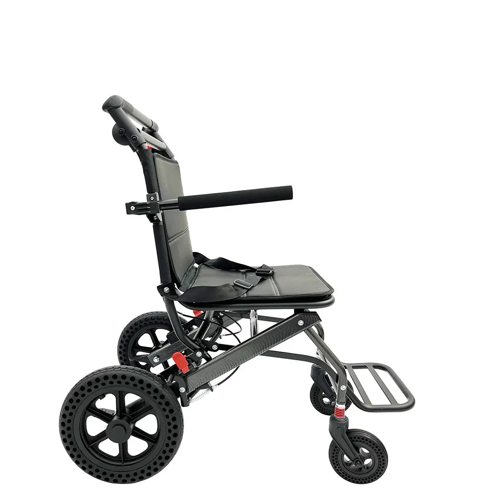Portable Transit Travel Wheelchair Folding Transport Wheelchairs for Adults and Seniors