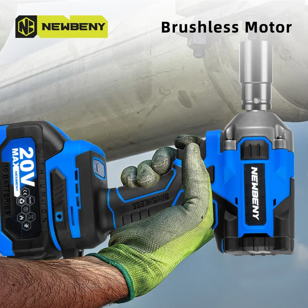 NEWBENY 1000N.m 1/2 inch Brushless Electric Wrench 3Gear Cordless Handheld Impact Wrench Driver Power Tool For Makita 18VBattery 5
