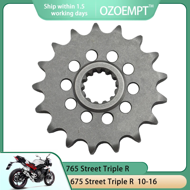

OZOEMPT 525-16T Motorcycle Front Sprocket Apply to 675 Daytona R 675 Street Triple ,Triple R 765 Street Triple R,Tripie RS
