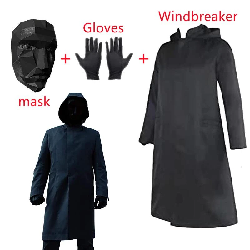 MovieSquidGameBossCloakCosplayCostumeRoundSixVillainPersonIn