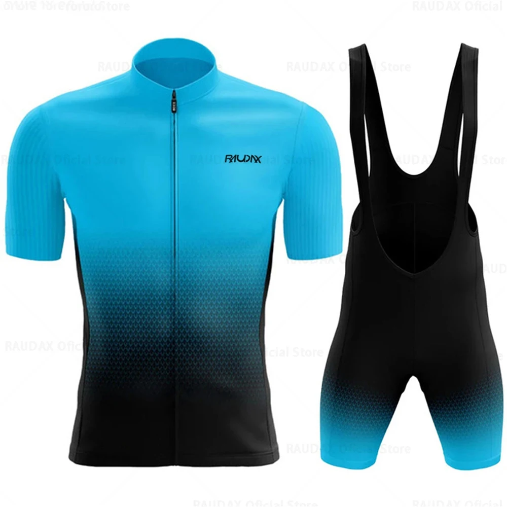 

Raudax Men Cycling Clothing Breathable Male Short Sleeve Bicycle Clothes Suits Mallot Ciclismo Hombre Verano Cycling Jersey Sets