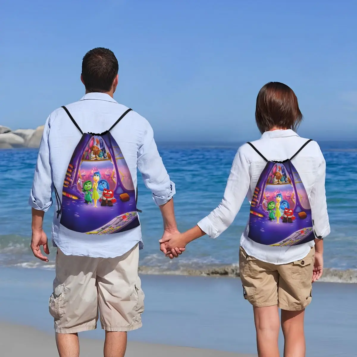 Custom Inside Out Movie Drawstring Bag Men Women Portable Gym Sports Sackpack Animated Training Backpacks 6