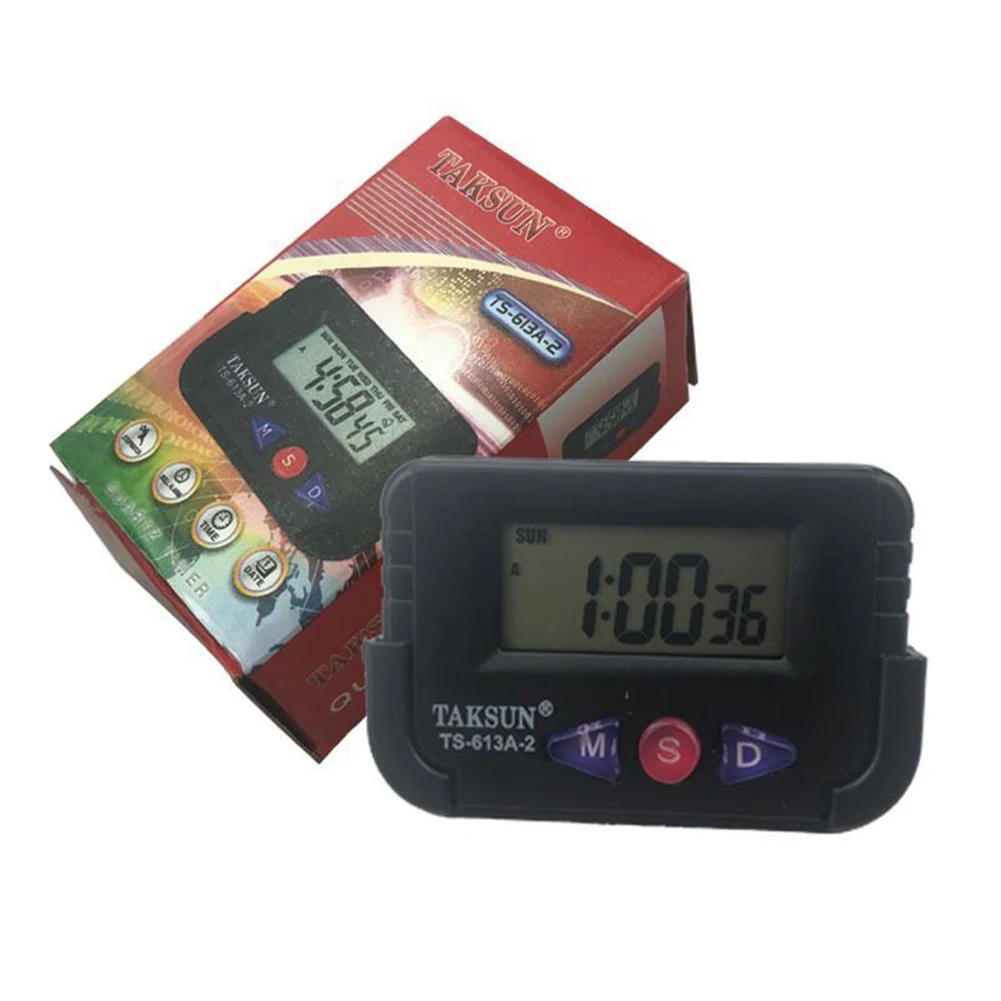 Portable Digital Clock Car Pocket Sized Electronic Travel Alarm Clock 12 Hour Date Automotive Electronic Stopwatch Alarm Clock images - 6