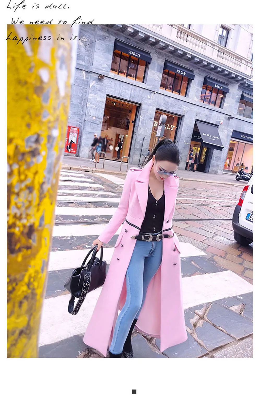 Autumn And Winter Women'S New Long Sleeve Lapel Fashion Woolen Temperament Coat