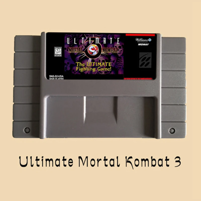 High Quality 16 Bit Ultimate Mortal Kombat 3 NTSC Big Gray Game Card For USA Version Game Player