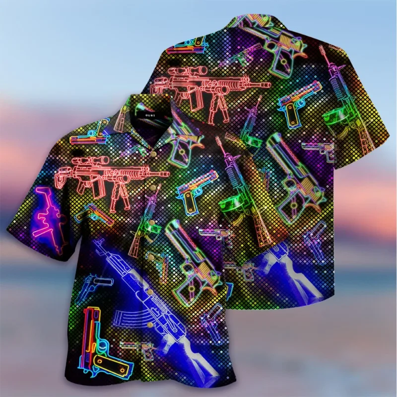 

2023 Men's Hawaiian Shirt Musical Harajuku Super Large Shirt Cool Fashion Printed Short Sleeve Beach Top T-shirt Men's Clothing