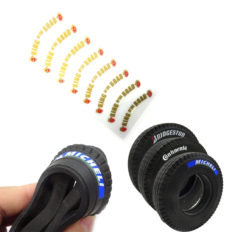 

8 шт. миниатюрная эластичная наклейка для шин декоративная модель для 1/14 Tamiya RC грузовик автомобиль Scania Benz Arocs MAN Volvo шина