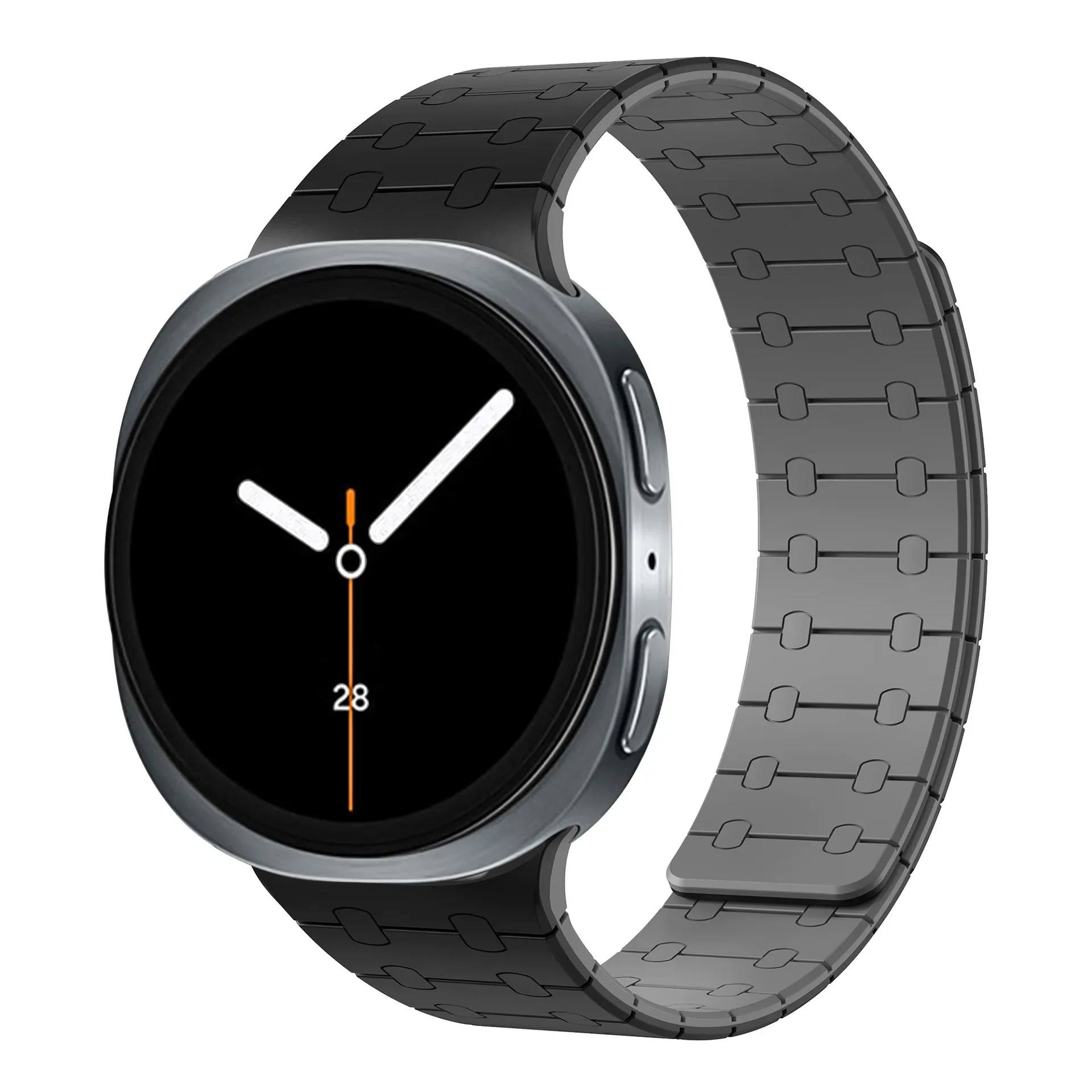 Magnetic Loop Silicone Sport Strap with Curved End Bracelet - No Gaps Design
