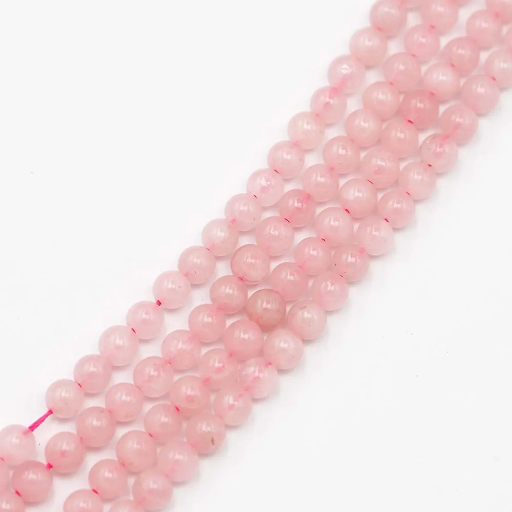 6MM Natural Stone Pink Rose Quartzs Round Loose Spacer Beads Jewelry Making DIY Charms Bracelets Necklace Accessories Wholesale
