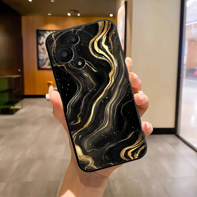Luxury Silicone Soft Phone Case with Butterfly Marble Print Pattern