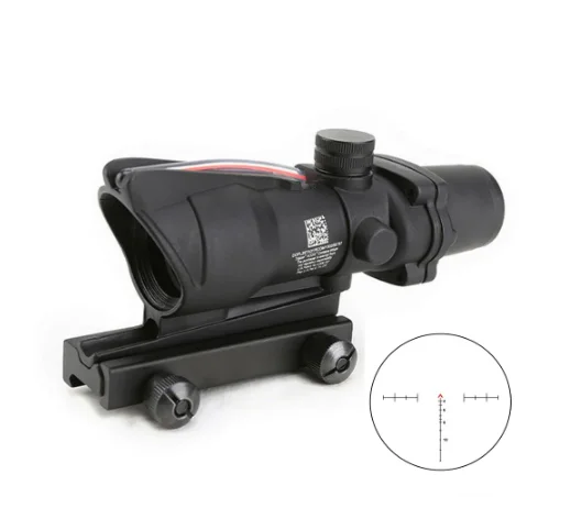 

Охотничий прицел Trijicon ACOG 4X32, реальное волокно, оптика, тактический Красный точечный прицел, шеврон, стеклянная вытравленная сетка с подсветкой.