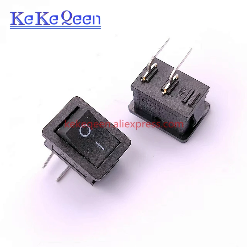 

20PCS/LOT Black Push Button Switch 6A/250V 10A/125V KCD1 2Pin Left Curved Needle Snap-in On/Off Rocker Switch 21MM*15MM BLACK