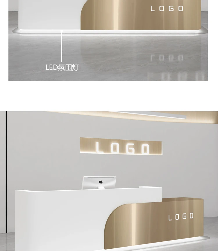 Description Picture 4 of itemCashier Beauty Reception Desks Conference Office Front Luxury Store Nail Reception Desks Hotel Scrivania Ufficio Furniture