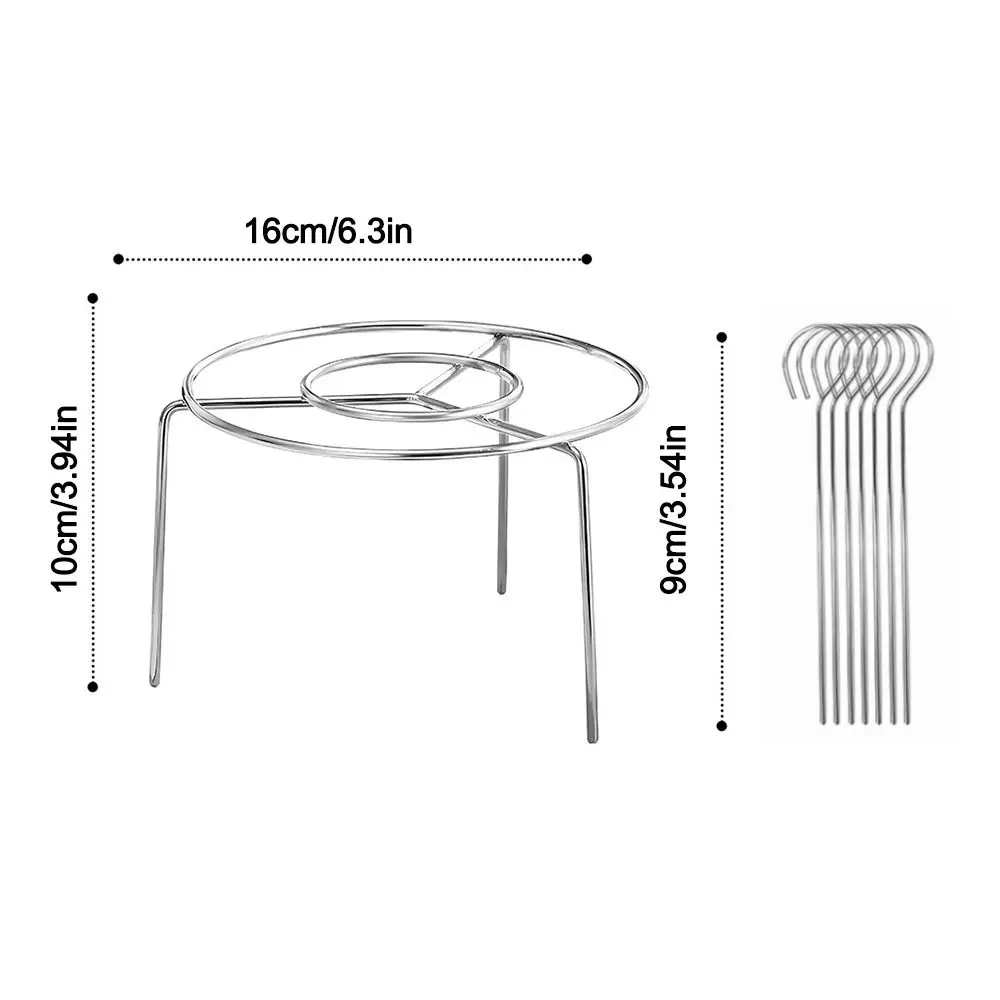 Durable Stainless Steel Air Fryer Grill Round Barbecue Grill with Grilled Skewers Hanging Skewers Rack Vertical Grill Rack