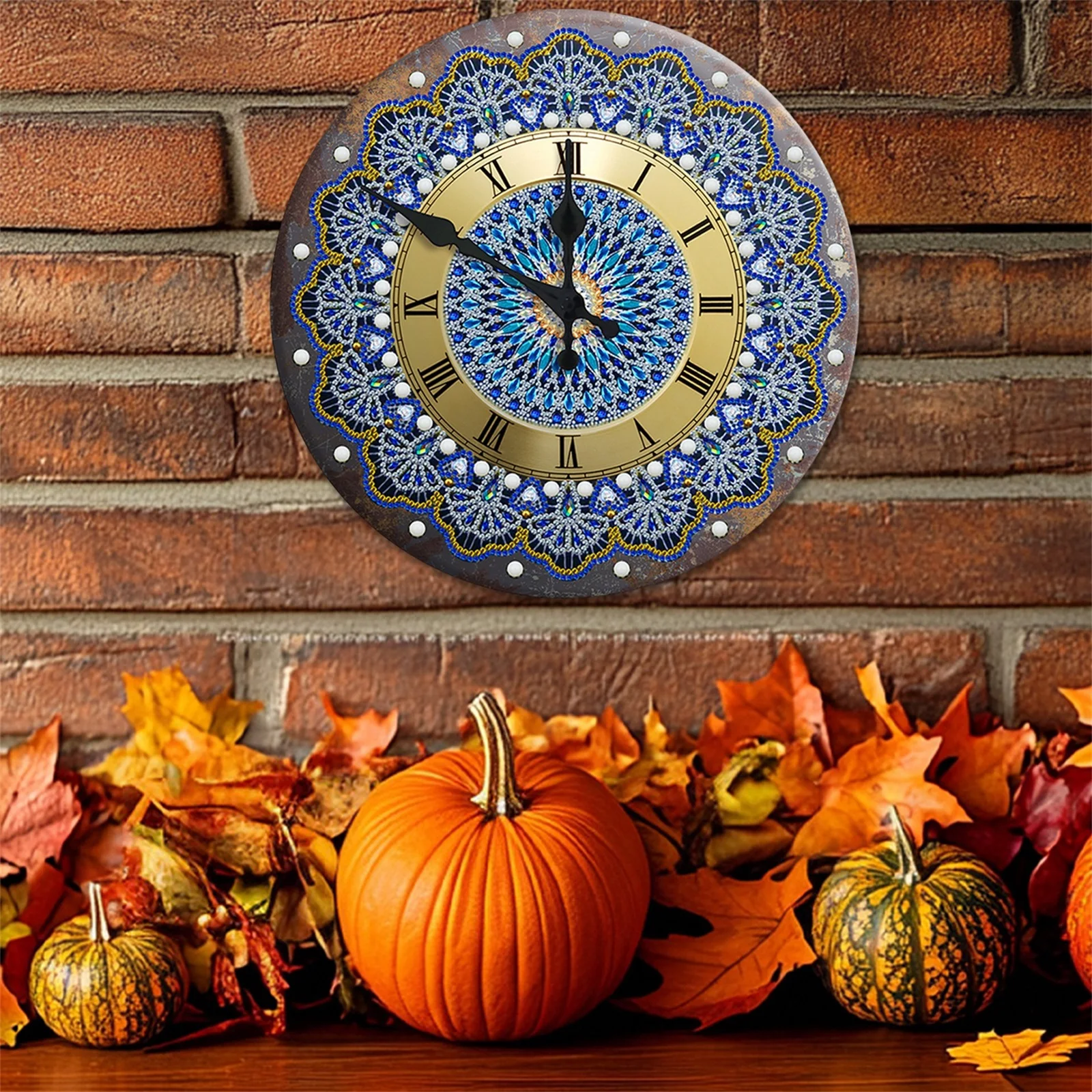 Diamond Painting Antique Clock Partial Special Drill Mosaic Wall Art Picture of Rhinestone Metal Picture Home Decoration