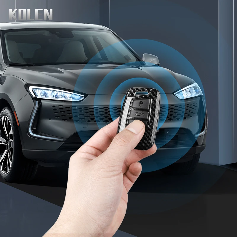 Carbon Fiber Style Car Key Case Cover