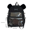 Fashionable Transparent Dog Themed Nylon Backpack with PVC Ita Bag Daypack for School Travel Shopping F3MD 6