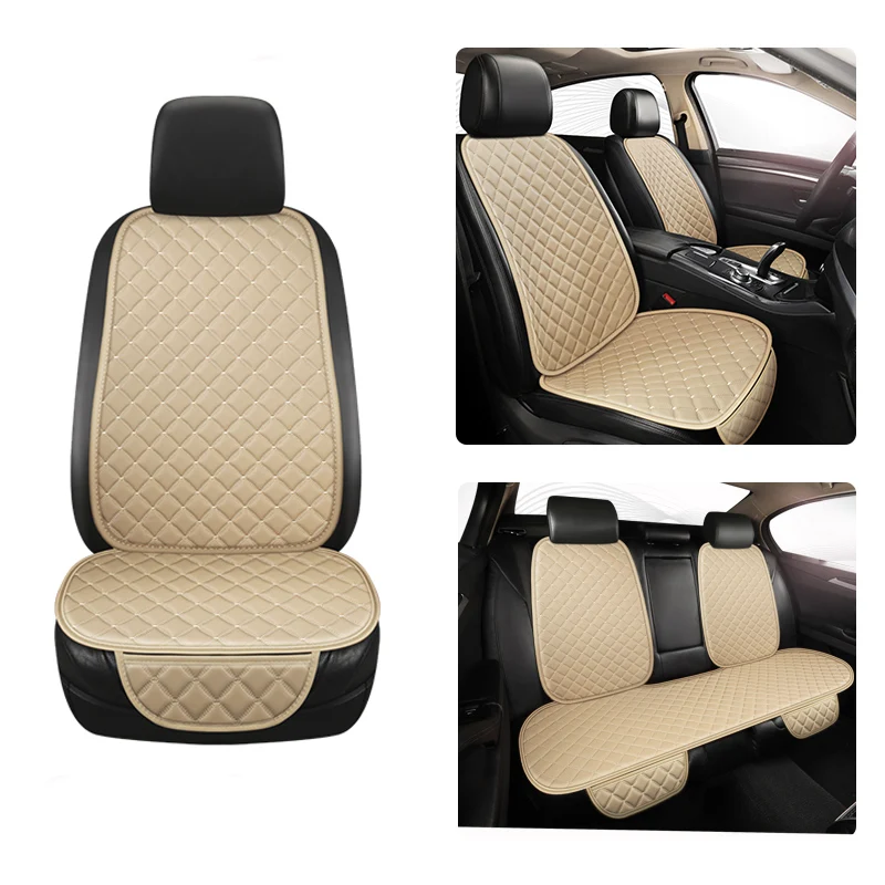 Car Seat Cover Automobiles Vehicle Interior Accessories Luxury Leather Auto Cushion Front Rear Back Protector Pad Mat Universal