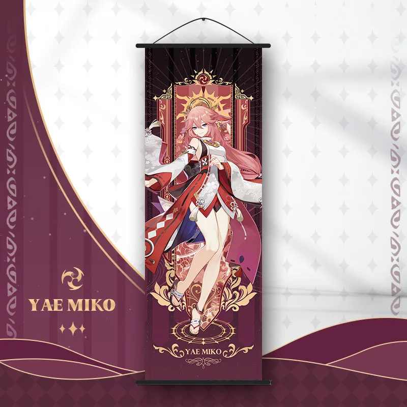 Genshin Impact Scroll Canvas Painting - Anime Wall Art Home Decor