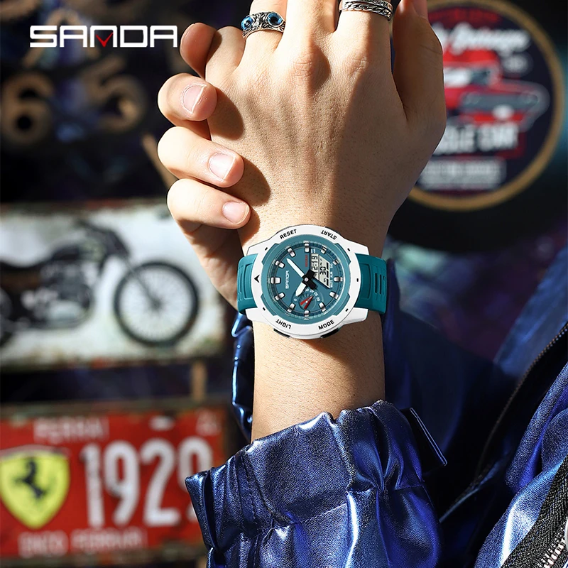 SANDA Fashion Electronic Watch - Multifunctional Waterproof Luminous Digital Timepiece