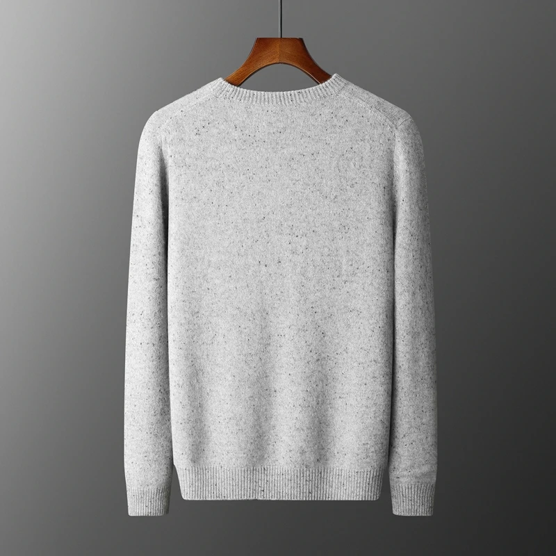 100% Cashmere Men's Sweater Autumn/Winter New 7 needles Thickened Round Neck Knitted Pullover Bottom Shirt Long Sleeve Menswear 2