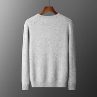 100% Cashmere Men's Sweater Autumn/Winter New 7 needles Thickened Round Neck Knitted Pullover Bottom Shirt Long Sleeve Menswear 2