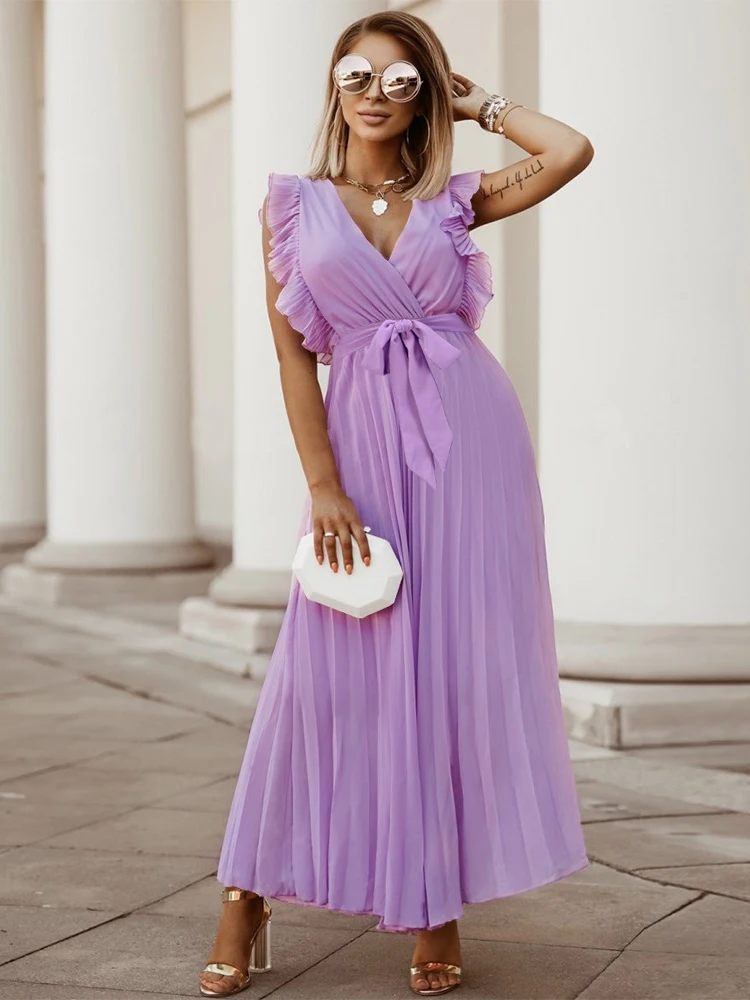 Sleeveless Dress Women Fashion Elegant 