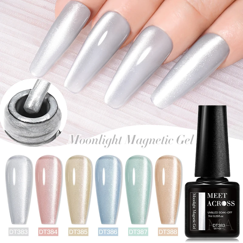 Description Picture 4 of itemSet Moonlight Cat Eye Gel Nail Polish Set With Magnetic Stick 7ml Glass Holographic Glitter Nail Polish For Nail Art Supplies