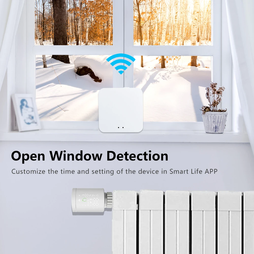 Smart Thermostat Temperature Controller Thermostatic Valve Controller Tuya Zigbee 3.0 TRV Thermostat Smart Radiator Actuator Valve Thermal Head Programmable Temperature Controller Alexa Google Home