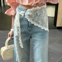 Y2K Stacked Lace Half Skirt Women Lace Tulle Bandage Skirt Layering Small Butt Curtain Short Skirt Flower Triangle Hair Scarf