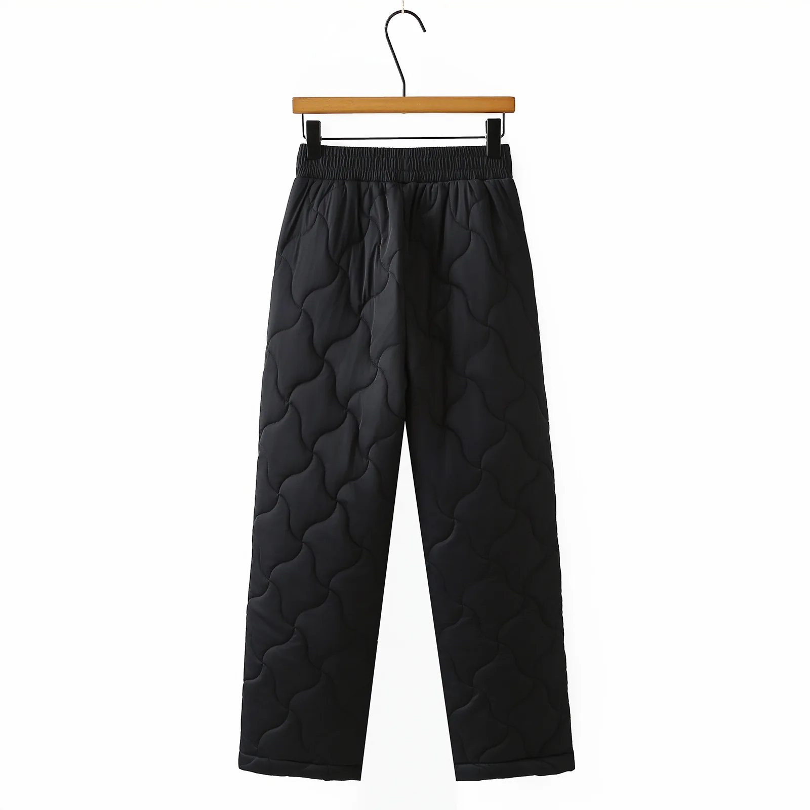 XXXXL Fashion Plus Size Women's Straight Pants 2025 Winter New Simple And Warm Padded Versatile Casual Quilted Trousers 368