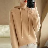 Hooded Sweater Woman Autumn Winter Long Sleeve Warm Bottoming Shirt Solid Casual Pullovers Knit Tops Korean Fashion Jumper 2025 - Image 4