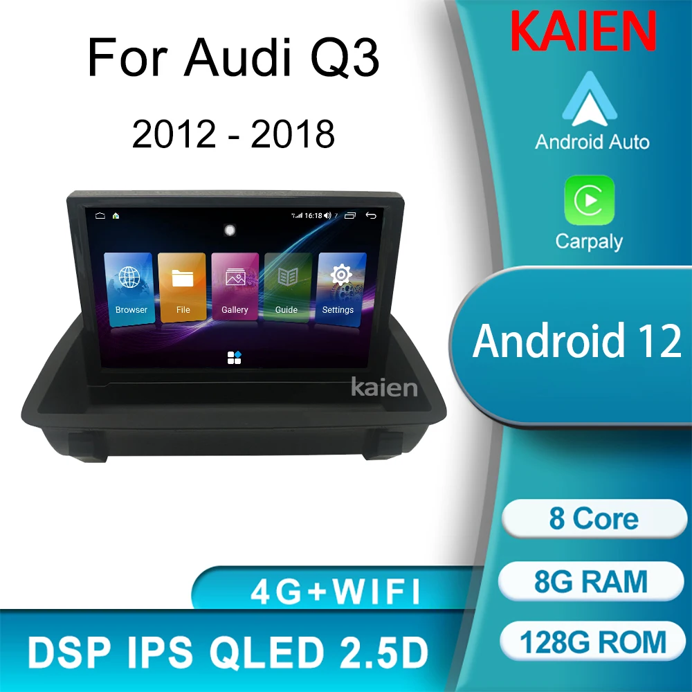 

Автомагнитола KAIEN для Audi Q3 2012-2018, Android, GPS-навигация, автомобильное радио, DVD, мультимедийный видеоплеер, Стерео Авторадио Carplay, DSP, 4G