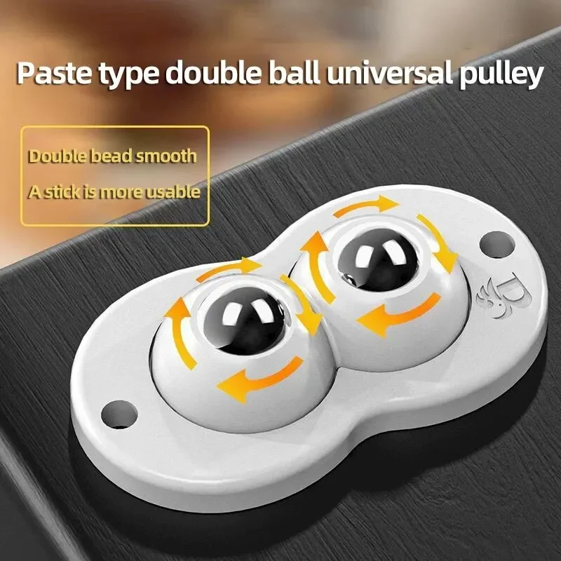 Adhesive Non Perforated Universal Furniture Casters Wheel Furniture Base Roller Ball Type Casters Handcart Silent Wheel 4PCS