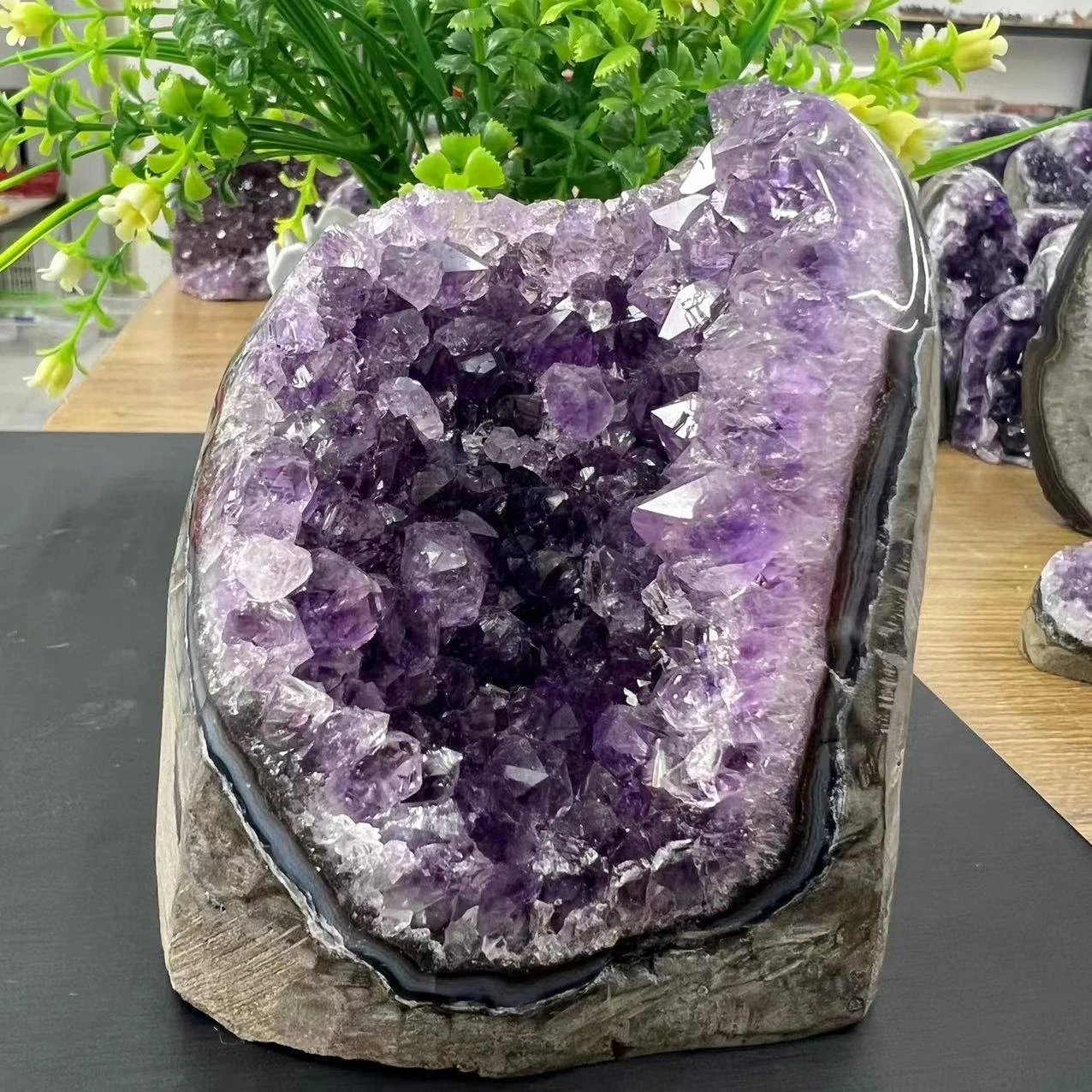 

890 Natural Uruguay Dream Amethyst Quartz Crystal Cluster stand (only 1pcs ​The pictured is the exact one you will receive)